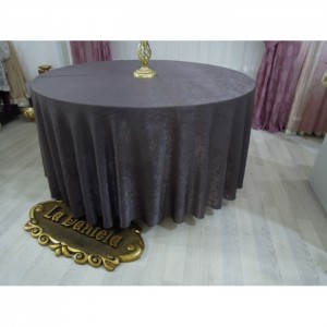 Soft kadife kumaş Düğün salonu masa örtüsü Antrasit gri