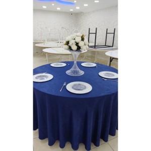 Soft Yuvarlak Düğün Masa Örtüsü Parlament mavisi